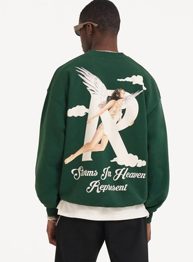 Represent Storms In Heaven Sweater 天使印花圆领宽松套头卫衣