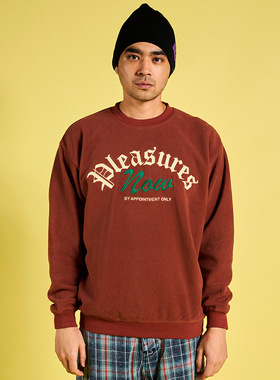 Pleasures Appointment Fleece Crewneck 刺绣Logo摇粒绒圆领卫衣