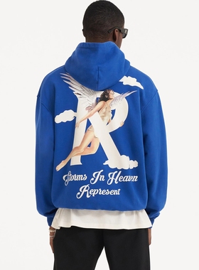 Represent Storms In Heven Hoodie天使印花高街宽松连帽衫卫衣潮