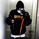 王一博同款 加绒连帽卫衣男女外套 Hoodie火焰帽衫 Thrasher Flame