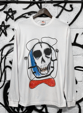 潮物Woo Sex Skateboards Friendly Tee 滑板涂鸦印花情侣长袖T恤