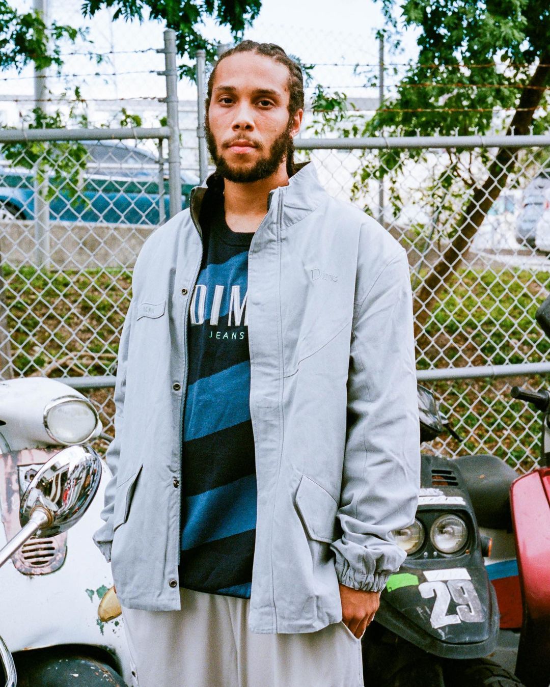 潮dime拼接刺绣夹克外套