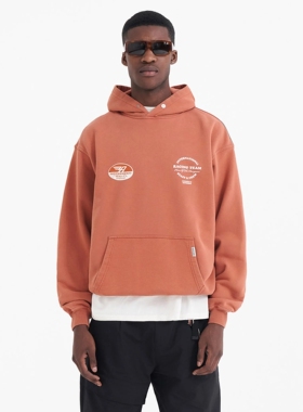 潮物Woo Represent Racing Team Hoodie 标语印花Logo连帽衫卫衣