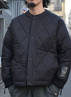 现货 N.HOOLYWOOD Collarless Blouson 军款绗缝保暖棉服夹克外套