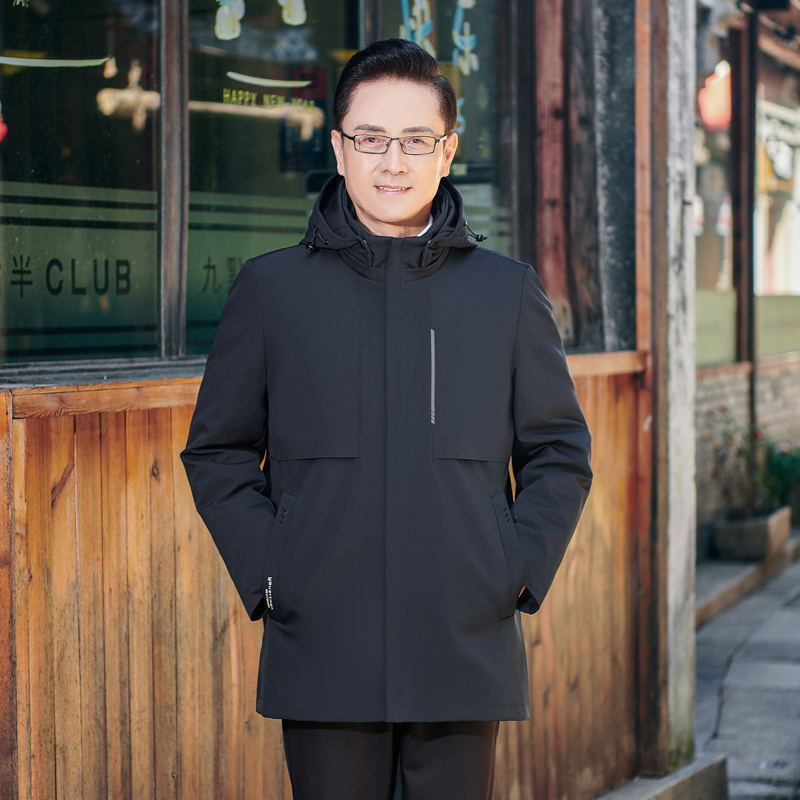 ET106*白鹅绒服中年男士羽绒服冬装外套可脱卸内胆厚送爸爸*P245，男装羽绒服，星座1516（原B303）