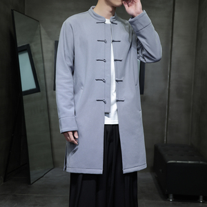 W208* 风立领中长款风衣外套复古长衫禅服盘扣唐装 *P95图片