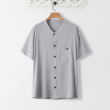 TS10*夏季风短袖立领纯色薄款凉感衬衫居仕服*P60，男装衬衫，星座1516（原B303）