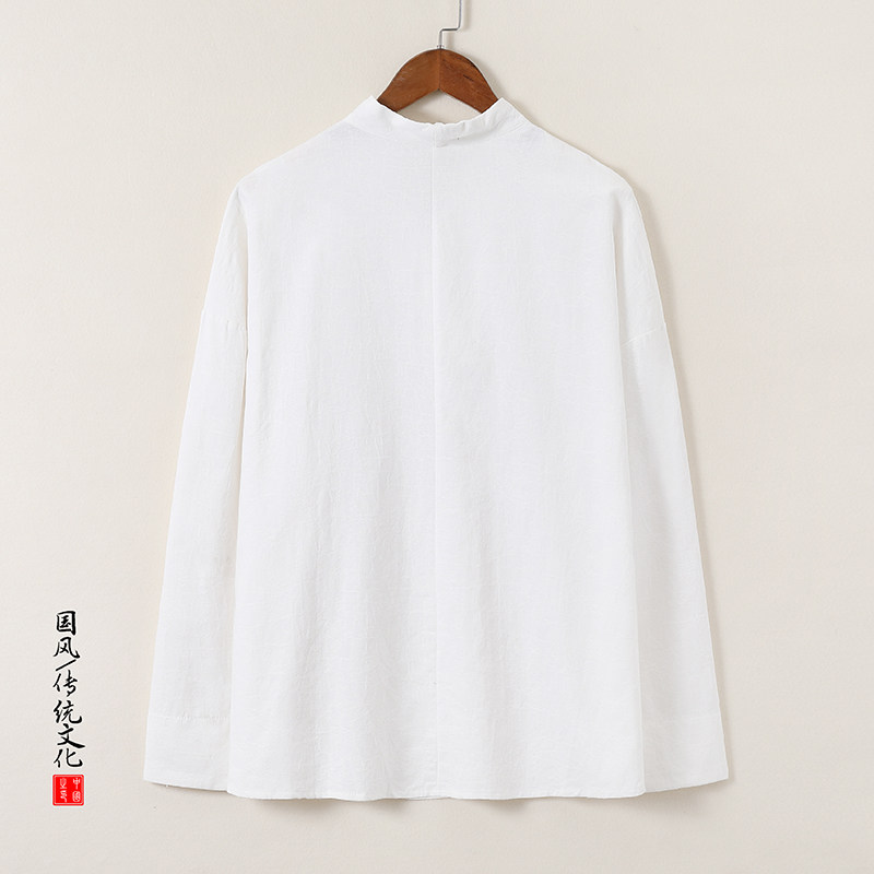 T920*风男士提花古风复古秋季宽松纯棉长袖T恤禅服*P60,男装T恤,星座1516（原B303）