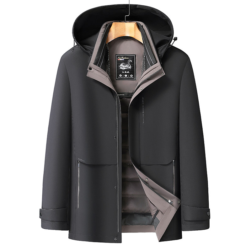 ET158*白鹅绒服中年男士羽绒服冬装外套可脱卸内胆厚送爸爸*P245,男装羽绒服,星座1516（原B303）