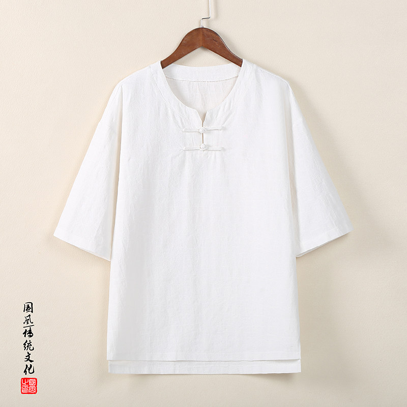 T918* 风中袖暗纹提花古风禅服复古男T恤居仕服 *P55图片