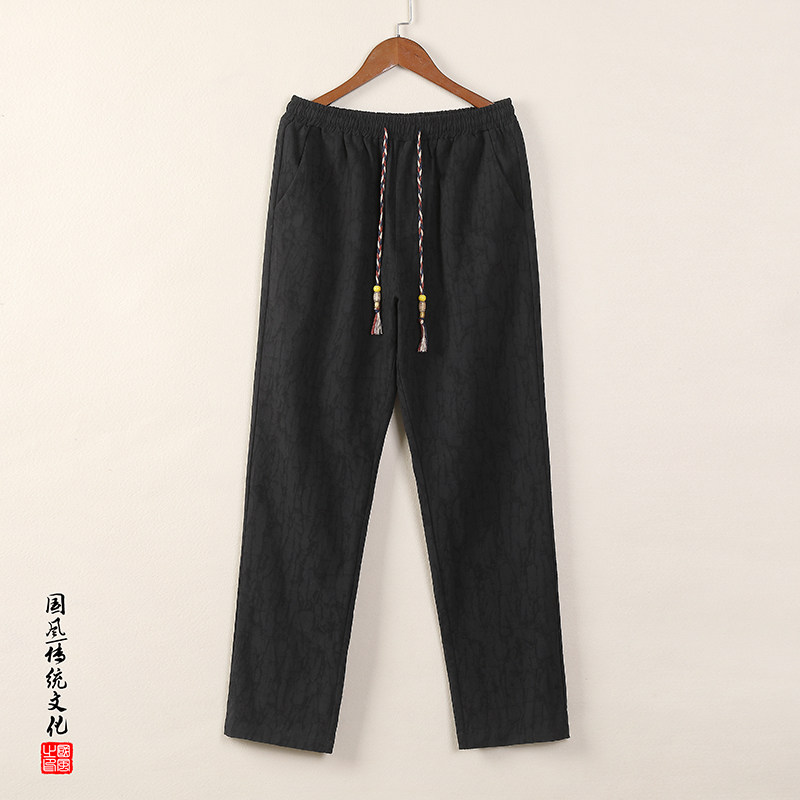 DK58* 风男士直筒休闲裤提花宽松风透气古风无弹长裤 *P50图片