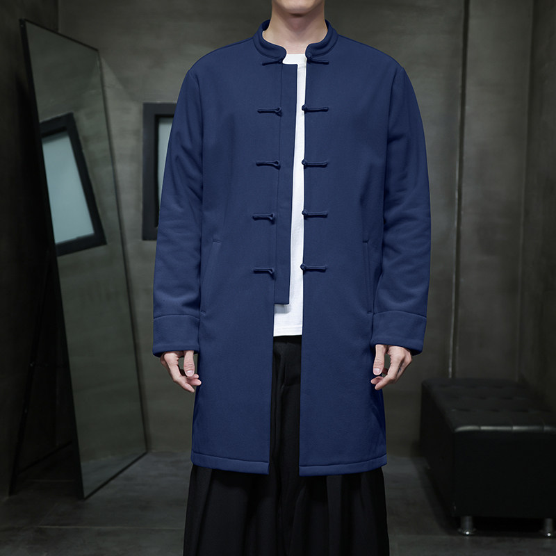 W208* 风立领中长款风衣外套复古长衫禅服盘扣唐装 *P95图片