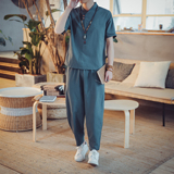 DY10*风古风棉麻立领T恤套装家居服居仕服禅服*P55，男装T恤，星座1516（原B303）