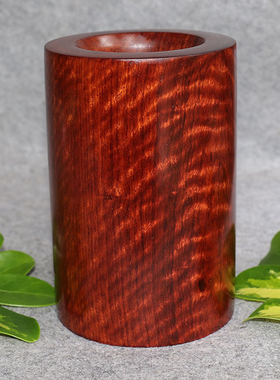 精品实拍红木笔筒缅甸虎皮