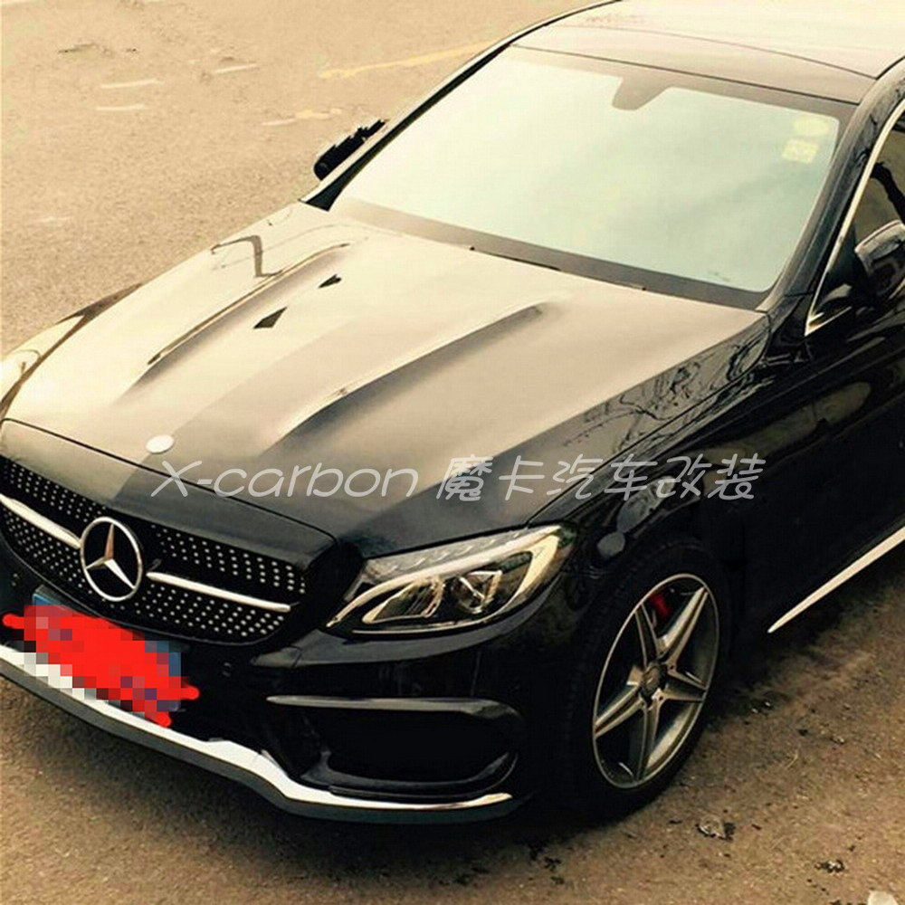 奔驰C级W205改装驼峰款碳纤维机盖 Benz C160 C200引擎盖车头盖