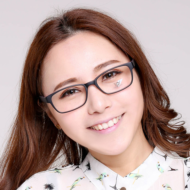 凡尔特韩国超轻TR90眼镜框男女配近视防蓝光镜片全框8902黑粉豹纹