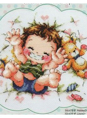 DMC十字绣卡通人物ZP416欢跳男孩 sodacross stitch