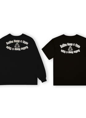 BALLHO 2024春季篮球圆领短袖投篮服速干美式运动长袖薄款t恤男