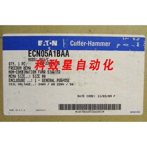 工业配件ECN05A1BAA SIZE 00 220/240V STARTER AN14AN0 NEMA 1 E