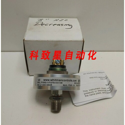 工业配件WHITMAN 1A 125V 15PSI 真空/压力开关P100G-1-F12TS-X31