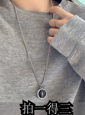 毛衣链女2022年新款潮装饰钛钢百搭高级感冷淡风男不掉色幸运轮