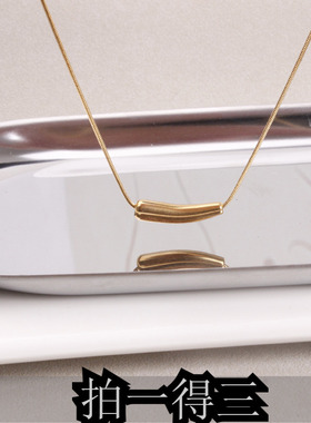 水滴茄子不掉色轻奢钛钢原创项链