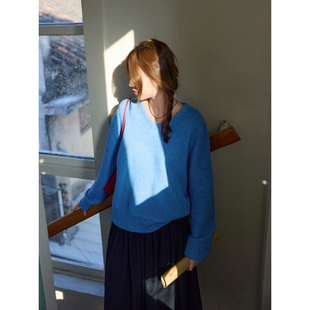 治愈感彩色羊毛衫 亮色系百搭V领套头毛衣 颜色超美 「MISAZ」