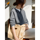 「MISAZ」时髦理科生 半开襟抽绳连帽毛衣 松软绒感通勤叠穿上衣