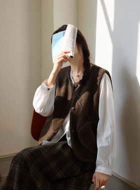 「MISAZ」俏皮叠穿！大口袋羊羔毛纽扣马甲 灯芯绒内里暖度max!