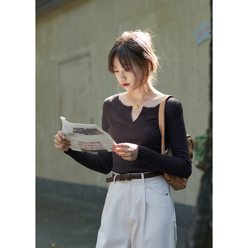 针织衫软糯打底羊毛V领