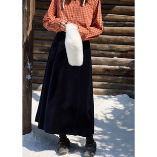 「MISAZ」浪漫天鹅绒 显瘦拼接优雅中长裙 甜蜜氛围丝绒中长裙