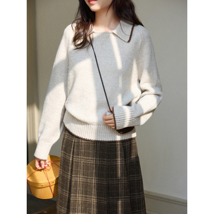 日常通勤单品 小polo撞色套头毛衣 「MISAZ」学院穿搭 马鞍膊肩线