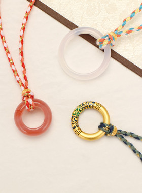 吊坠链万能项链平安扣绳子编织绳唐卡挂绳儿童黄金配绳藏式编绳