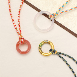 吊坠链万能项链平安扣绳子编织绳唐卡挂绳儿童黄金配绳藏式编绳