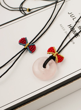 挂戒指的极细项链绳子 在逃公主蝴蝶结儿童平安扣翡翠黄金吊坠绳