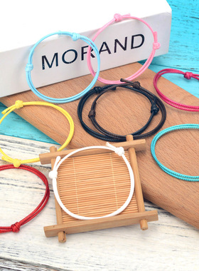 小众百搭情侣脚链 本命年红绳女足链ins冷淡风男黑色脚环彩色脚绳