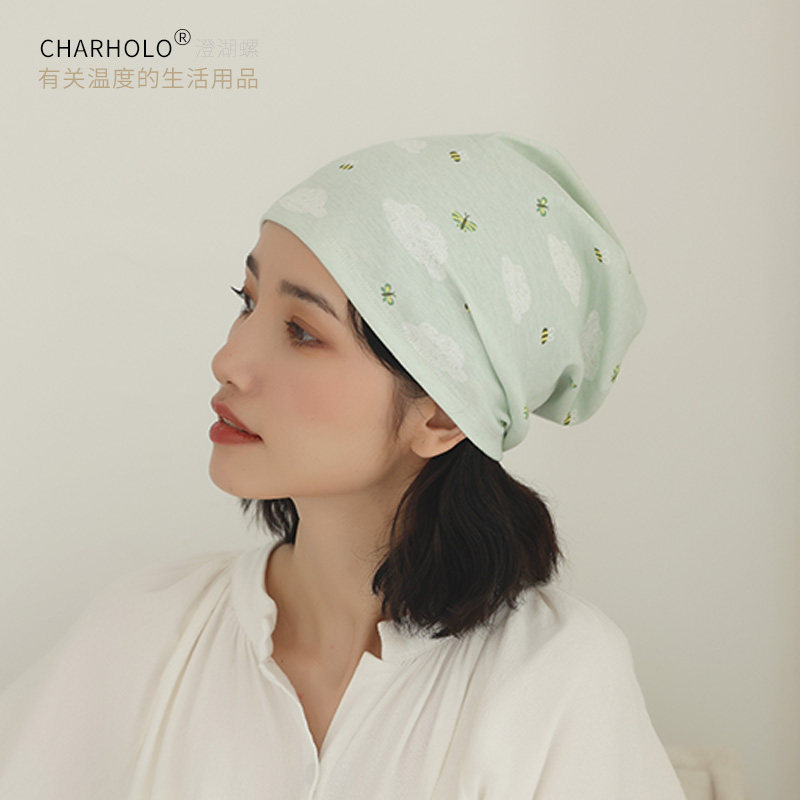 charholo月子帽纯棉单层薄款夏天帽子女透气睡帽坐月子产妇头巾帽