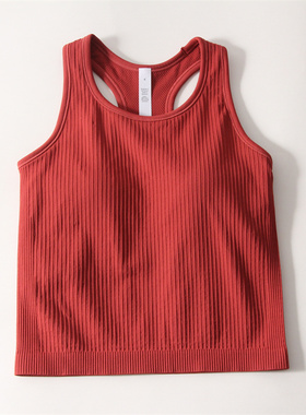 ebb一体式健身衣女修身显瘦透气跑步上衣显瘦休闲普拉提瑜伽背心