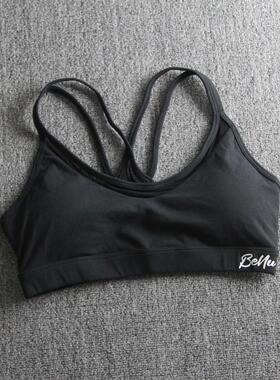 ahh出口原版柔软亲肤拼纱细带美背运动内衣女透气速干跑步瑜伽服