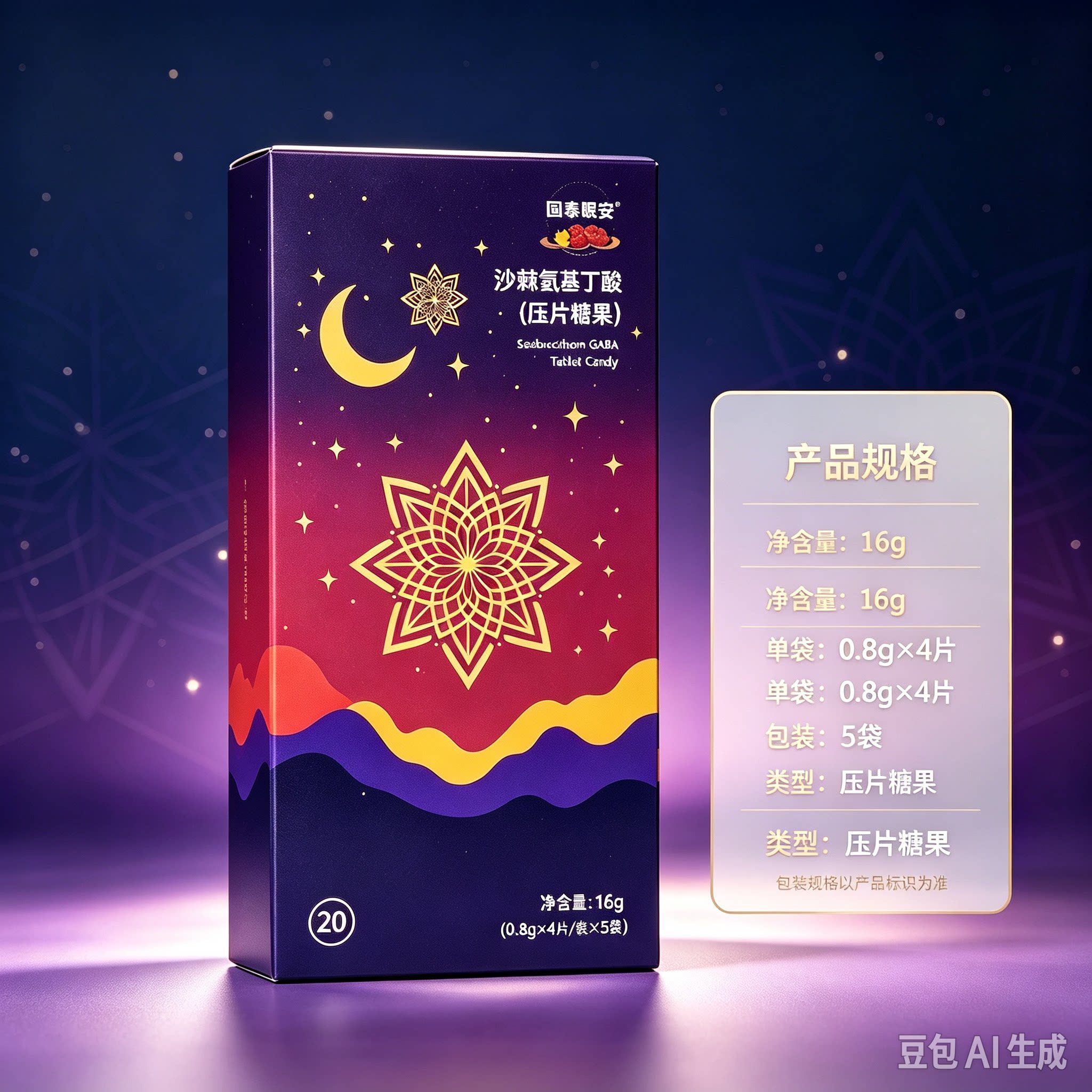 泰尔瞌技甜梦复合牛奶压片糖果沙棘氨基丁酸微商同款官方正品