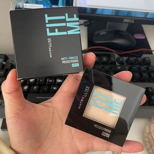 美宝莲fit me right定制柔雾粉饼 定妆修容控油哑光遮瑕干粉饼110