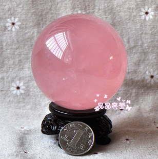 天然马达加斯加粉水晶球摆件老矿马粉实拍一物一图星光芙蓉石