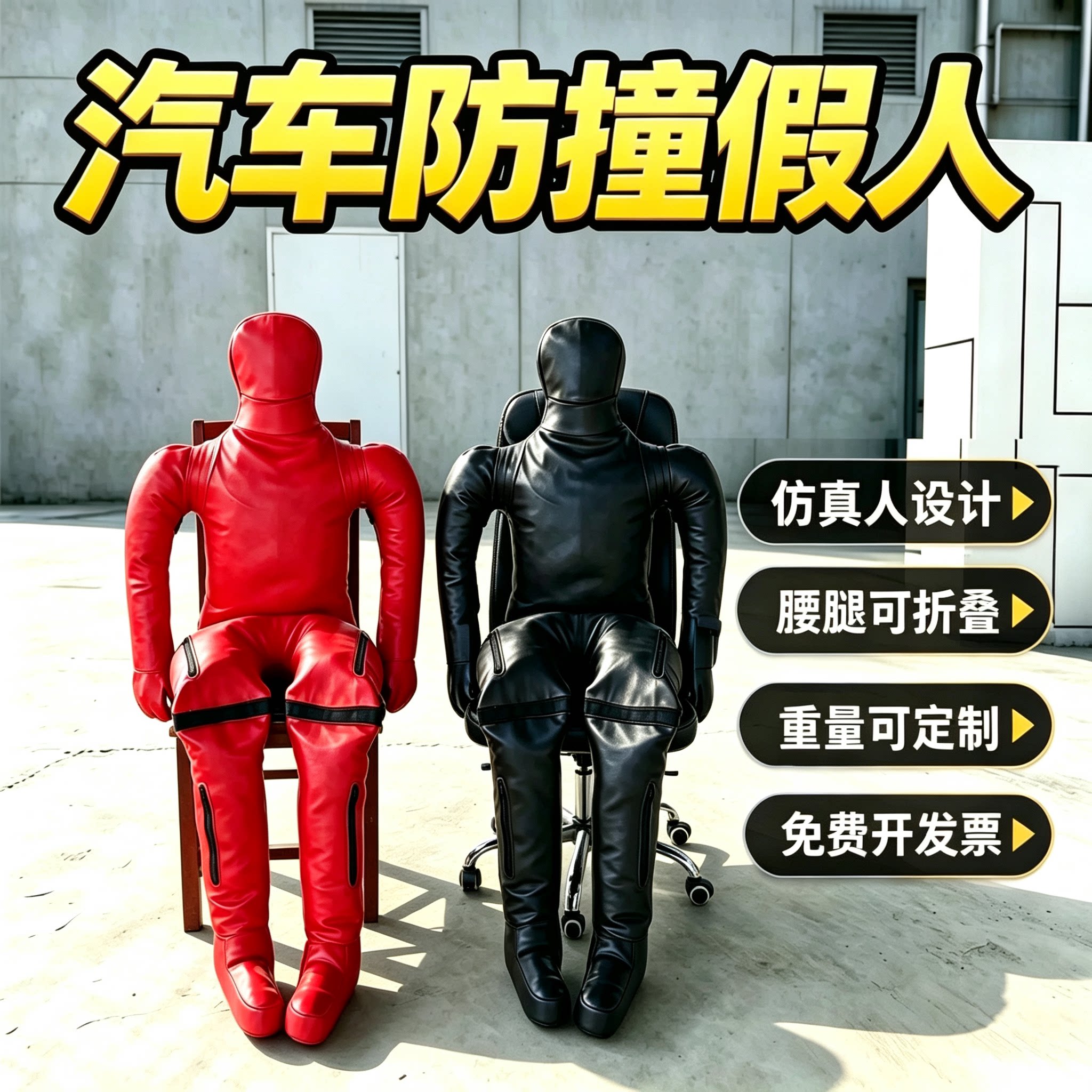 汽车防撞测试消防训练应急假人防爆人偶软体皮人搬运担架假人