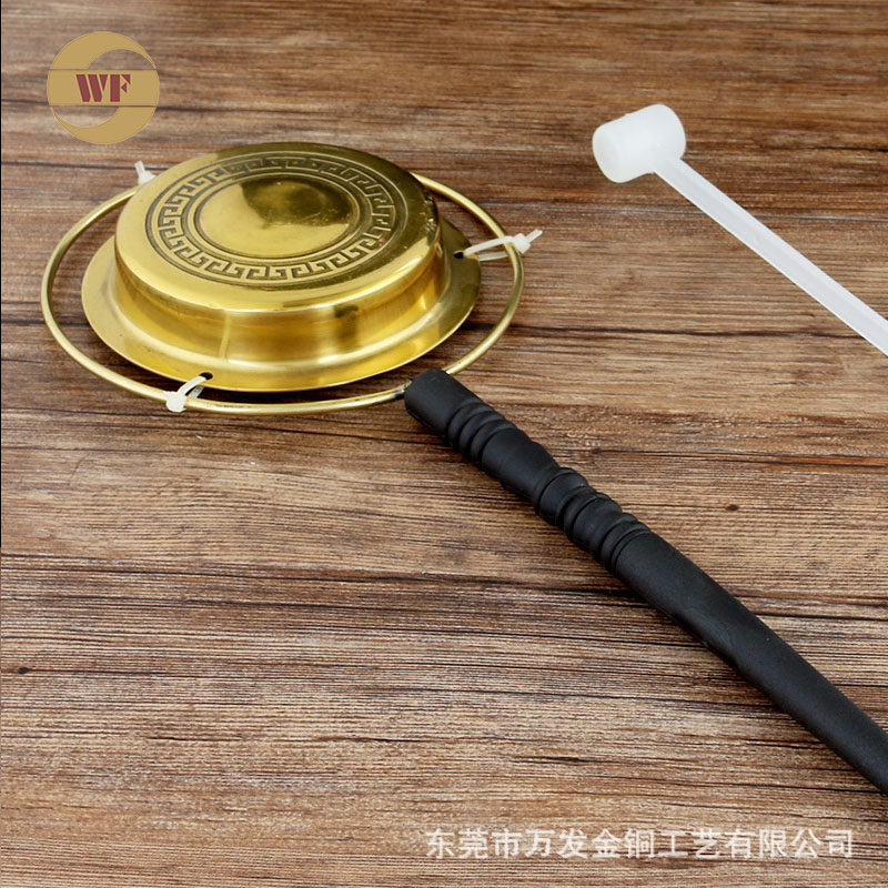 佛具黄铜铛子手敲长柄当子佛家寺庙会佛堂做法事法器