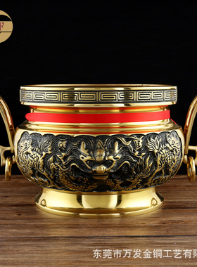 龙头特大室外寺庙佛光普照铜炉