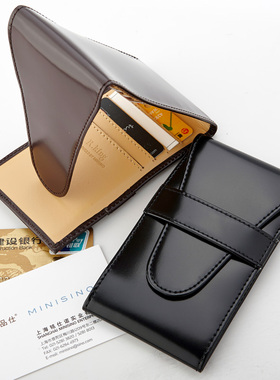 原创超薄R.king品仕男水晶小牛皮名片卡片夹公交银行卡夹头层牛皮