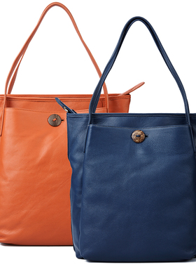 瑕疵品R.king品仕单肩包超大容量水桶包柔软羊皮手提头层牛皮真皮