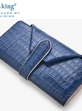 包邮R.king品仕大容量女士手包长款搭扣四方兜钱包皮夹子头层牛皮
