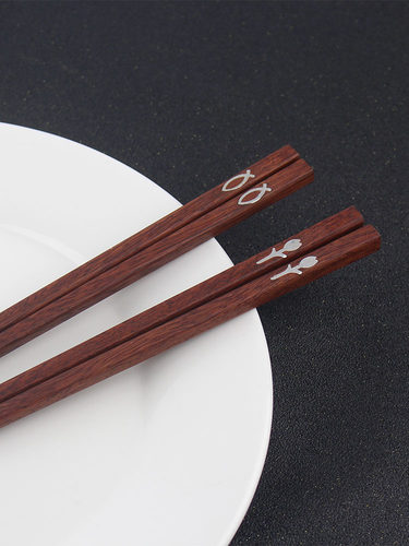 红木筷子无漆无蜡家用玫瑰花越南