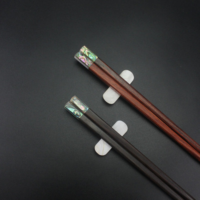 家用红木创意散装鲍鱼贝壳酸枝木筷子红木乌木中式复古方新款筷子